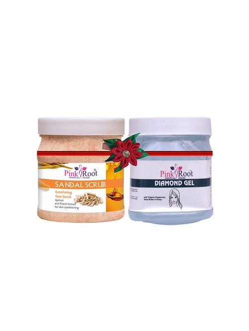 pack of 2 pink root sandal scrub 500gm with diamond cream 500gm - 17448460 - Very Small Image - 1