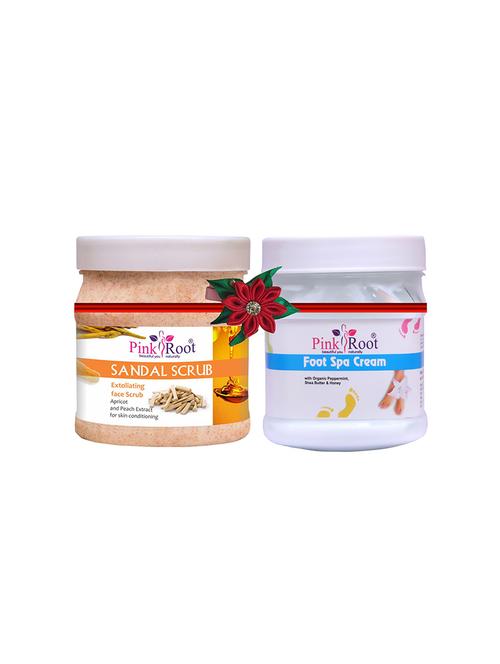 pack of 2 pink root sandal scrub 500gm with foot scrub 500gm - 17448464 - Very Small Image - 1