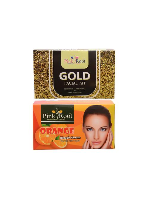 pack of 2 pink root gold facial kit 80gm with orange bleach 250gm - 17448664 - Very Small Image - 1