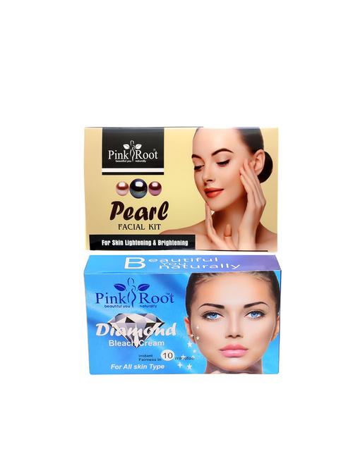 pack of 2 pink root pearl facial kit 80gm with diamond bleach 250gm - 17448681 - Very Small Image - 1
