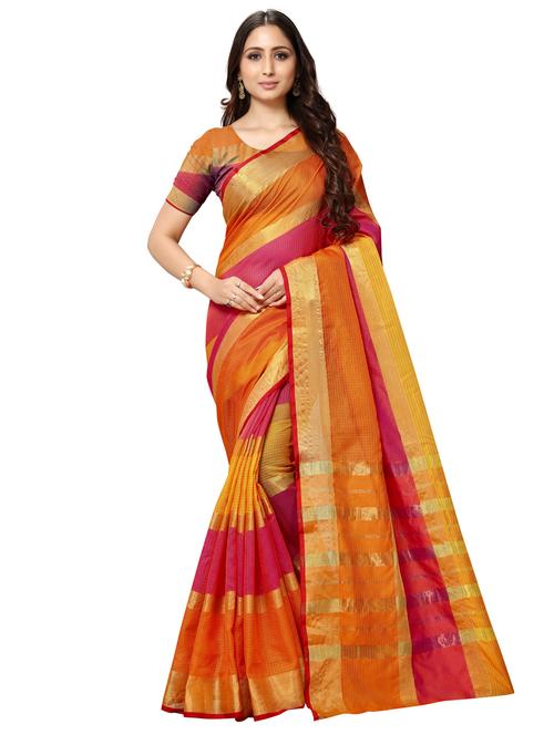 checkered kota doria saree - 17448724 - Very Small Image - 1