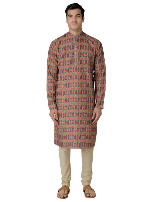orange printed long kurta - 17449011 - Very Small Image - 1