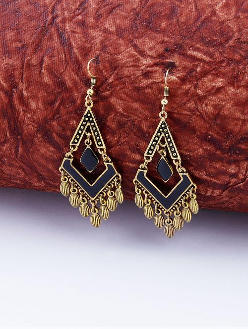 gold metal drop earring - 17449836 - Very Small Image - 1