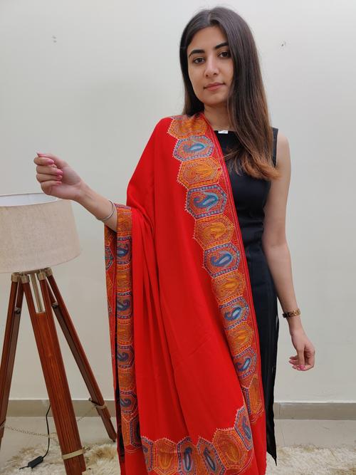 women embroidered shawl. - 17449855 - Very Small Image - 1