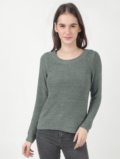 round neck solid pullover - 17450624 - Very Small Image - 1