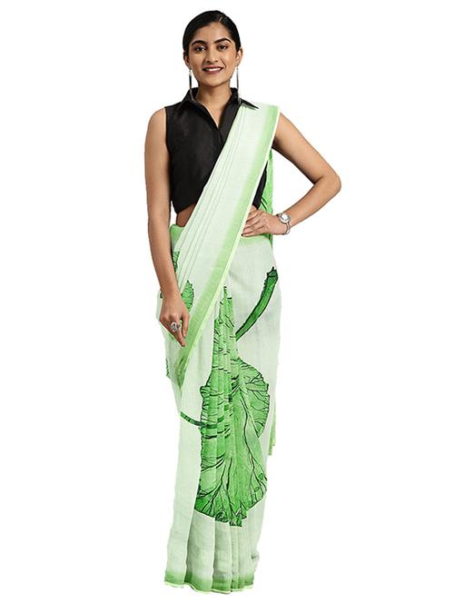 women's floral off white colored saree - 17451592 - Very Small Image - 1