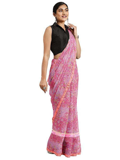 floral printed saree - 17451597 - Very Small Image - 1