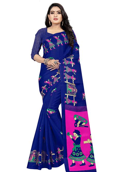 conversational printed saree with blouse - 17451729 - Very Small Image - 1