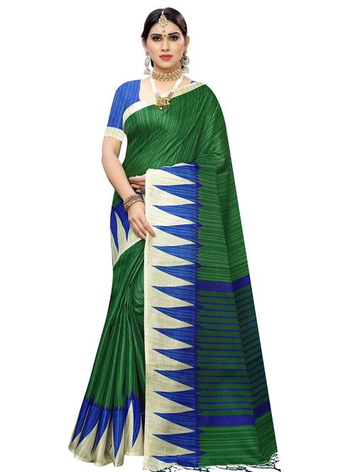 striped printed saree with blouse - 17451734 - Very Small Image - 1