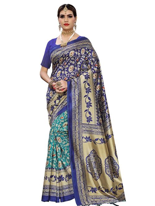 floral printed saree with blouse - 17451741 - Very Small Image - 1