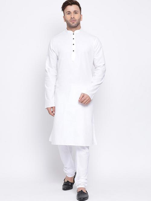 white solid kurta pyjama set - 17453122 - Very Small Image - 1