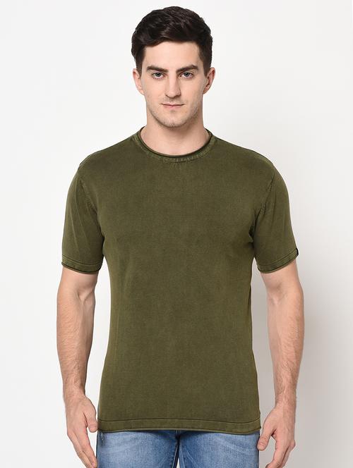 olive green solid t-shirt - 17453695 - Very Small Image - 1