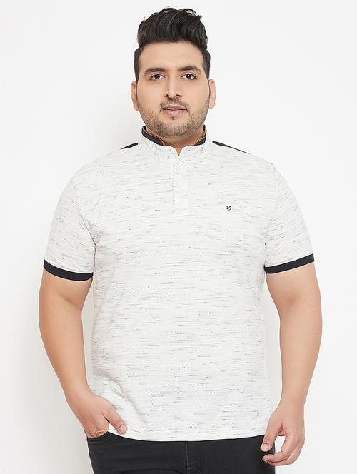 plus off white self design collared t-shirt - 17453709 - Very Small Image - 1