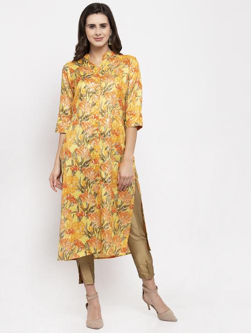 floral straight kurta - 17454069 - Very Small Image - 1