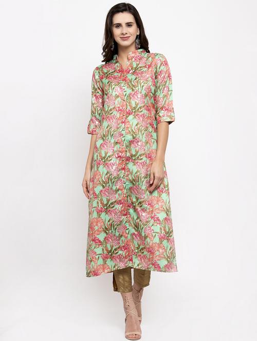 floral straight kurta - 17454071 - Very Small Image - 1