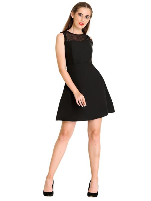mesh panel a-line dress - 17454212 - Very Small Image - 1