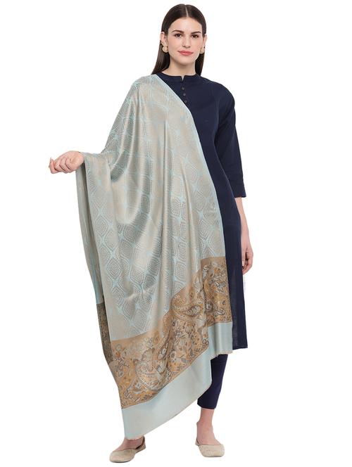 light blue modal silk stole - 17454506 - Very Small Image - 1