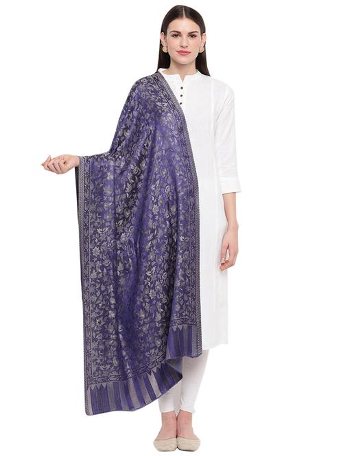 blue modal silk stole - 17454515 - Very Small Image - 1