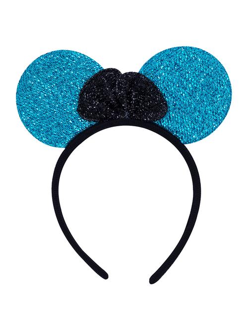 blue shiny micky mouse ears bow hairband - 17455663 - Very Small Image - 1