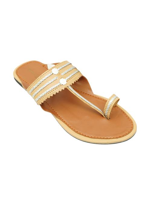 brown one toe kolhapuri - 17456096 - Very Small Image - 1