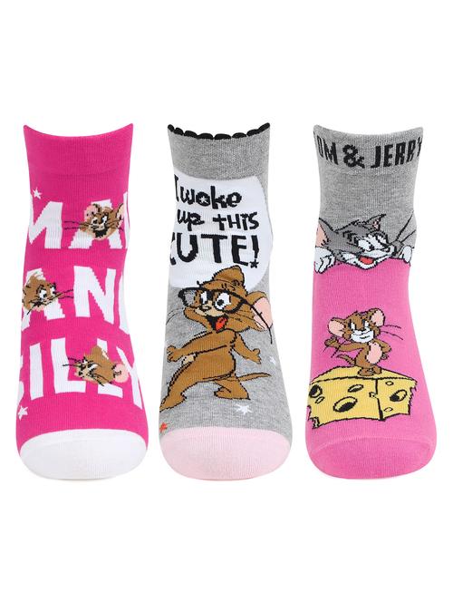women pack of 3 printed ankle length socks - 17456179 - Very Small Image - 1