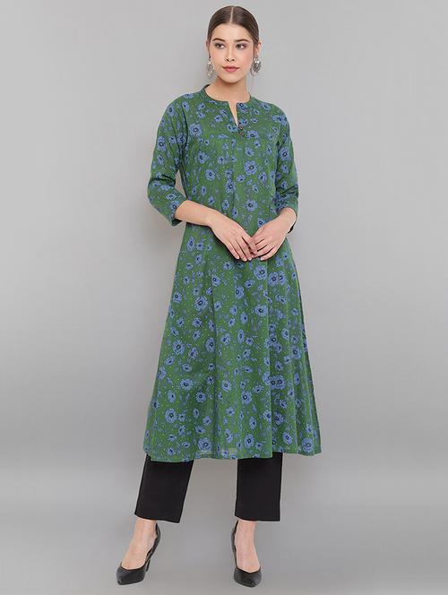 floral print flared kurta - 17456751 - Very Small Image - 1