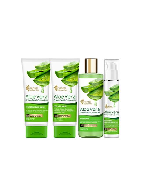 oriental botanics aloe vera, green tea & cucumber skin hydrating combo - 17457118 - Very Small Image - 1