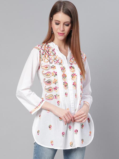 chikankari straight kurta - 17457238 - Very Small Image - 1