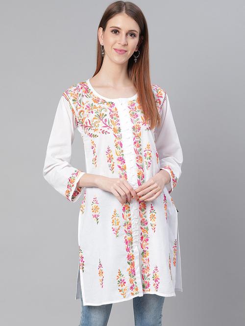 chikankari straight kurta - 17457239 - Very Small Image - 1
