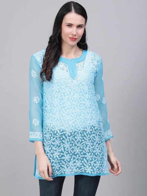 chikankari straight kurti - 17457284 - Very Small Image - 1