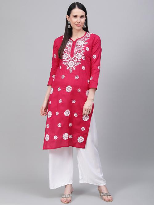 chikankari straight kurta - 17457314 - Very Small Image - 1