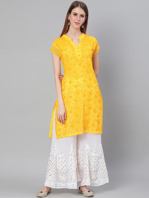 chikankari kurta sharara set - 17457328 - Very Small Image - 1
