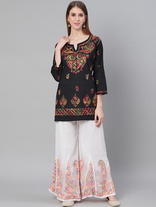 chikankari kurta sharara set - 17457330 - Very Small Image - 1