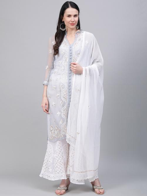 chikankari suit set - 17457346 - Very Small Image - 1