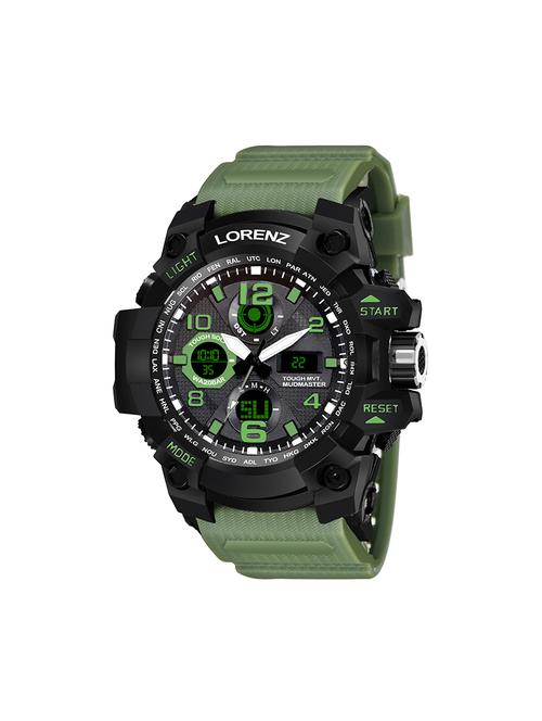 lorenz casual & sporty black dial display with led & day date calendar analog digital watch for men & boys|mk-3074-dg - 17457399 - Very Small Image - 1