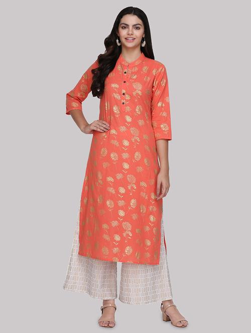 floral straight kurta - 17457668 - Very Small Image - 1