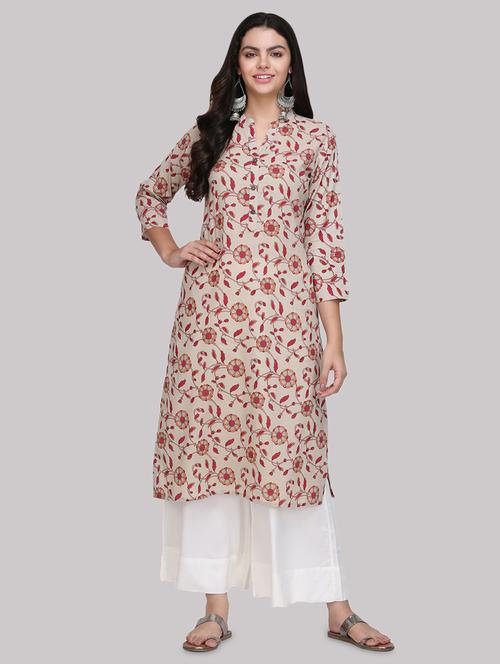 floral straight kurta - 17457744 - Very Small Image - 1