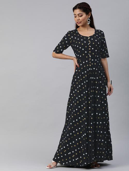 button detail fit & flare dress - 17457804 - Very Small Image - 1