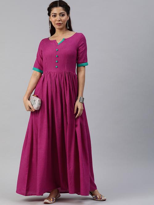 notch neck fit & flare dress - 17457810 - Very Small Image - 1