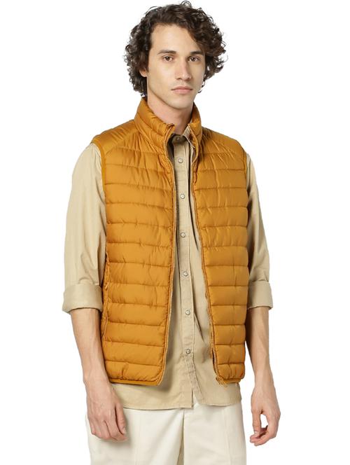 yellow solid quilted jacket - 17457867 - Very Small Image - 1