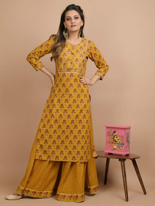 floral kurta sharara set - 17458523 - Very Small Image - 1