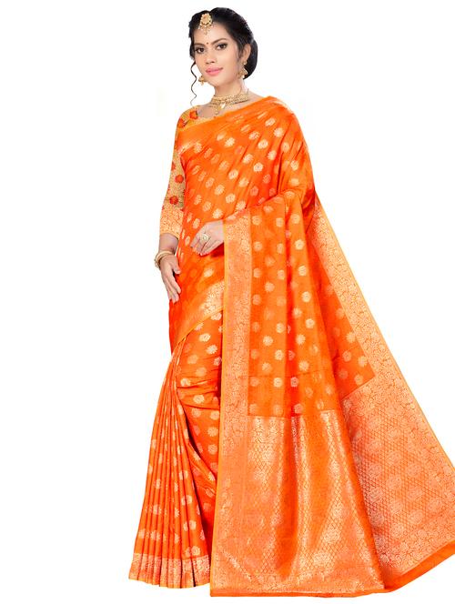 self design woven saree with blouse - 17458795 - Very Small Image - 1