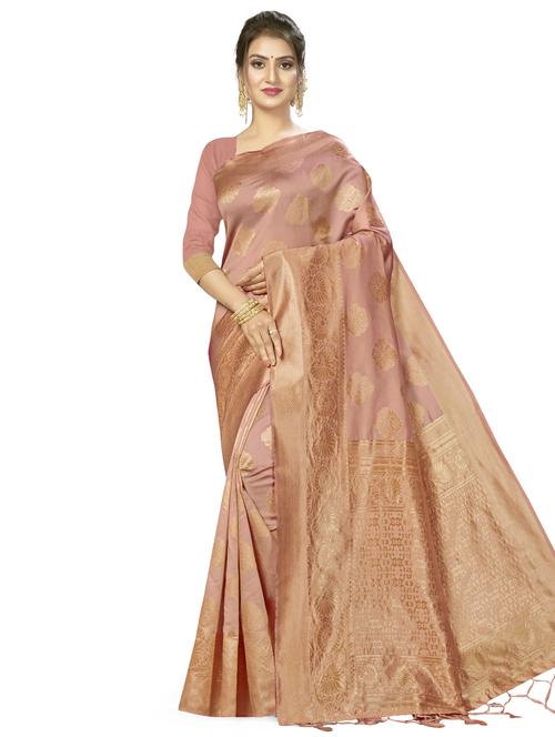 self design woven saree with blouse - 17458831 - Very Small Image - 1