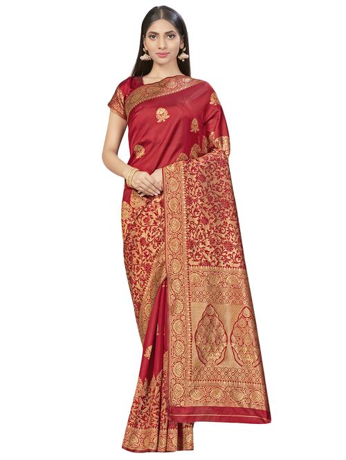 self design woven saree with blouse - 17458920 - Very Small Image - 1