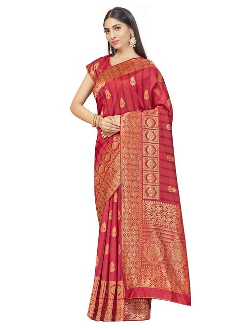 self design woven saree with blouse - 17458930 - Very Small Image - 1