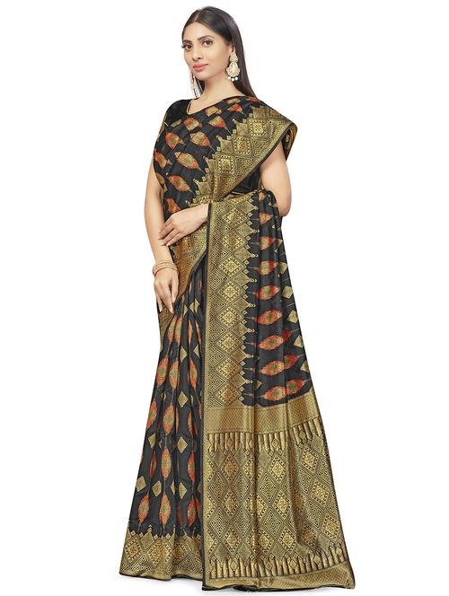 self design woven saree with blouse - 17458933 - Very Small Image - 1