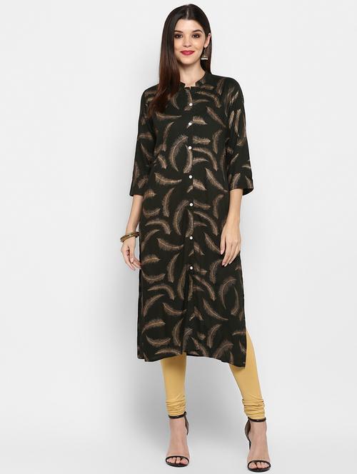 foil print straight kurta - 17459381 - Very Small Image - 1