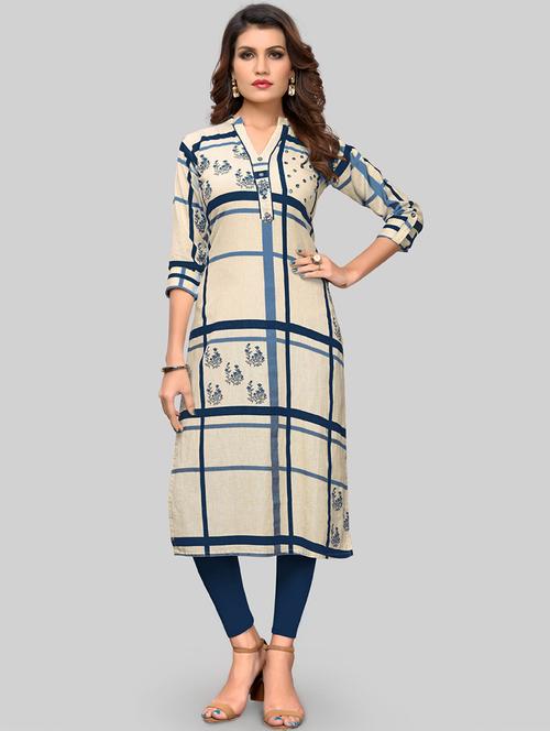 checkered straight kurta - 17459394 - Very Small Image - 1
