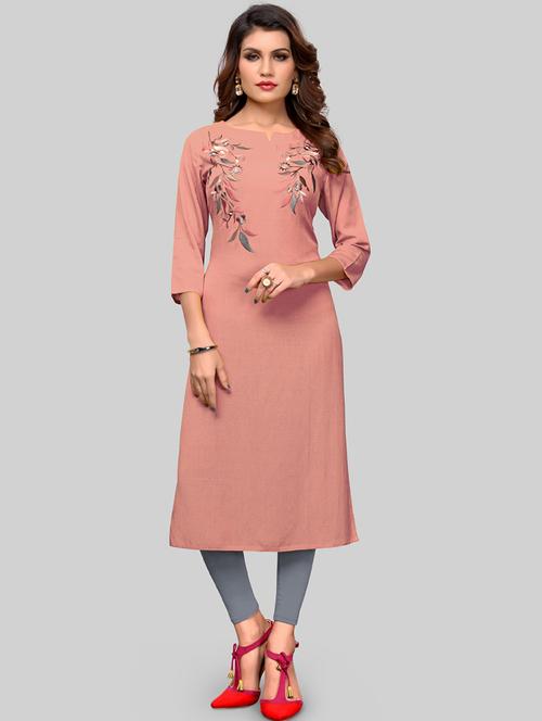 embroidered straight kurta - 17459395 - Very Small Image - 1