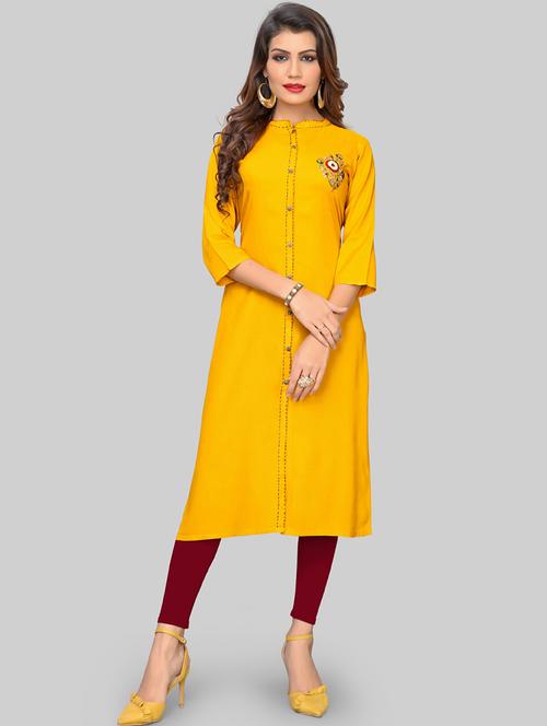 embroidered straight kurta - 17459398 - Very Small Image - 1